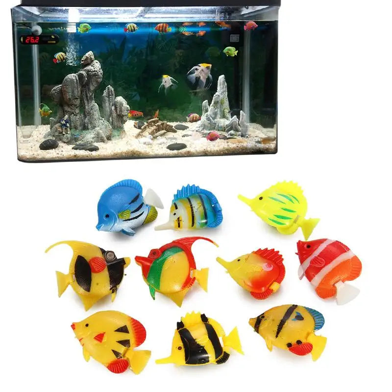 1/3/5pcs Plastic Artificial Fake Fishes Aquarium Ornaments 4cm Swimming Moving Floating Fishes Fish Tank Decoration Random Color