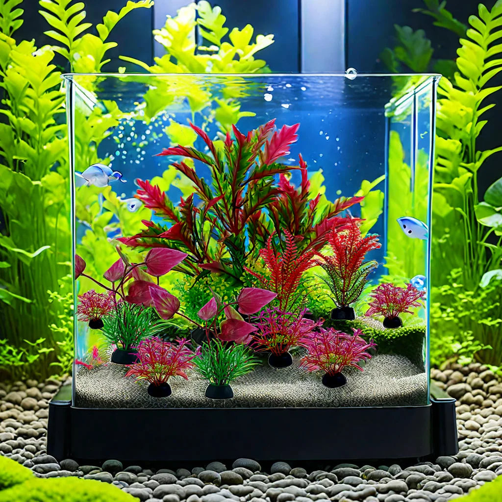10PC Fish Tank DIY Artificial Aquarium Decor Mixed color Plants Ornament Aquatic Plant