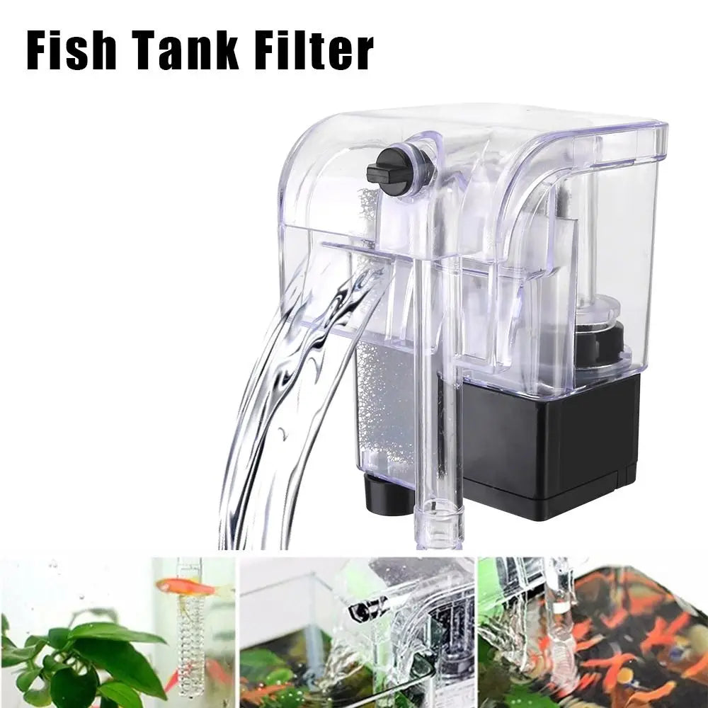 Water Purifier Mini Aquarium Filter for Aquarium Fish Tank Filter 110V US 220V EU Plug External Hang Up Filter Water Pumps